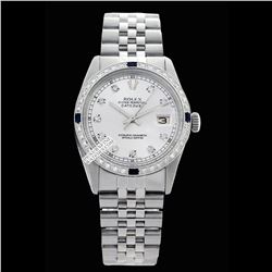 Rolex Men's Stainless Steel, QuickSet, Diam Dial & Diam/Sapphire Bezel - REF#425J5Y
