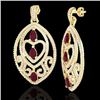 Image 2 : Genuine 7.0 CTW Ruby & Micro Pave Diamond Heart Earrings Designer In 18K Gold - 21159-REF#248R2Z