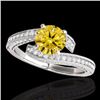 Image 1 : Genuine 1.75 CTW Certified Fancy Intense Genuine Diamond Bypass Solitaire Ring Gold - 35132-REF#131X