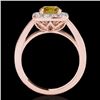Image 2 : Genuine 1.55 CTW Certified Fancy Intense Genuine Diamond Solitaire Halo Ring Gold - 34246-REF#133W2K