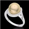 Image 2 : Natural 0.27 CTW Diamond Certified & Golden Pearl Designer Ring 18K Gold - 22618-REF#42V3F