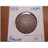 Image 1 : 1918 FRANCE SILVER 2 FRANCS .2684 OZ. ASW