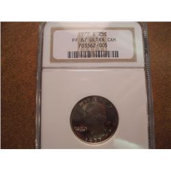 1977-S WASHINGTON QUARTER NGC PF67 ULTRA CAM