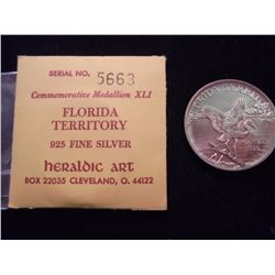 FLORIDA TERRITORIE .925 SILVER COMMEMORATIVE