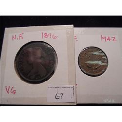 1896 & 1942 NEWFOUNDLAND CENTS