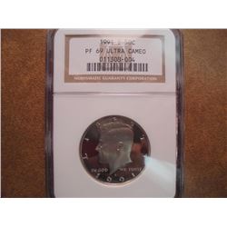 1991-S KENNEDY HALF DOLLAR NGC PF69 ULTRA CAMEO