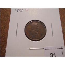 1913-S LINCOLN CENT (SEMI-KEY)