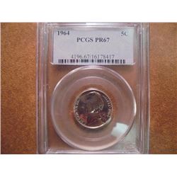 1964 JEFFERSON NICKEL PCGS PR67