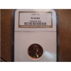 1957 LINCOLN CENT NGC PF66RD