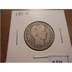 1911-D BARBER QUARTER