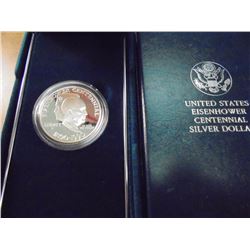 1990-P EISENHOWER CENTENNIAL PF SILVER DOLLAR