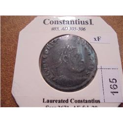 305-306 A.D. CONSTANTIUS I ANCIENT COIN VERY FINE