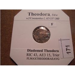 337-360 A.D. THEODORA ANCIENT COIN (FINE)