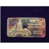 Image 2 : 24KT GOLD PLATED 1 OZ. SILVER INGOT ILLINOIS