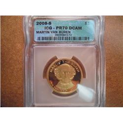 2008-S VAN BUREN DOLLAR ICG PR70 DCAM