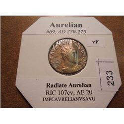 270-275 A.D. AURELIAN ANCIENT COIN VERY FINE