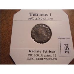 268-270 A.D. TETRICUS I ANCIENT COIN