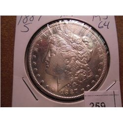 1887-S MORGAN SILVER DOLLAR UNC