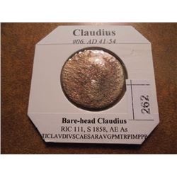 41-54 A.D. CLAUDIUS ANCIENT COIN