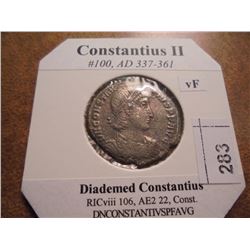 337-361- A.D. CONSTANTIUS II ANCIENT COIN VF