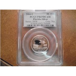 2004-S SILVER FLORIDA QUARTER PCGS PR69 DCAM