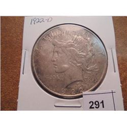 1922-D PEACE SILVER DOLLAR