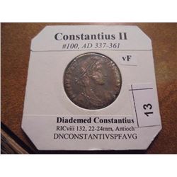 337-361 A.D. CONSTANTIUS II ANCIENT COIN VERY FINE