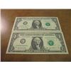 Image 1 : 2-2003-A $1 FRN'S LOW CONSECUTIVE SERIAL 'S UNC