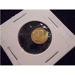 8-10KT GOLD 1862A FRANCE 50 FRANCS MINI MEDAL