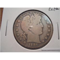 1904-S BARBER HALF DOLLAR BETTER DATE VERY GOOD