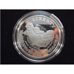 1991-S MT. RUSHMORE PROOF SILVER DOLLAR