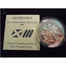 1986 GUERNSEY SILVER PROOF 2 POUNDS