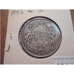 1952 CANADA SILVER 50 CENTS