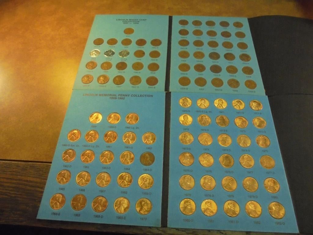 2 COMPLETE LINCOLN CENT ALBUMS 19411958, 51 COINS