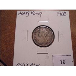1900 HONG KONG SILVER 10 CENTS