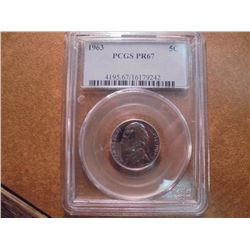 1963 JEFFERSON NICKEL PCGS PR67