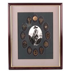 Framed Old Western Watch Fob Collection