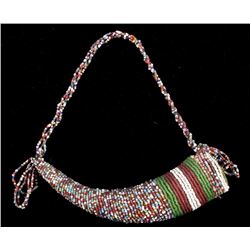 Crow Horn Crazy Beaded Effigy Flask 19th-20th C.