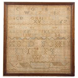 Early Alphabet Sampler Rhode Island Dated 1795