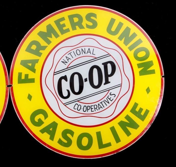 Farmers Union Coop Gasoline Pump Globe Lens 1938