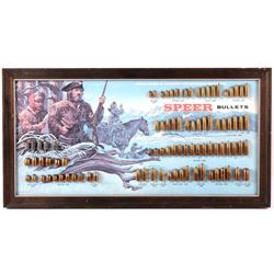 Early Speer Bullet Caliber Advertising Display
