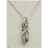 Image 1 : #3-STERLING SILVER DIAMOND PENDANT NECKLACE