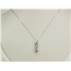 Image 2 : #3-STERLING SILVER DIAMOND PENDANT NECKLACE