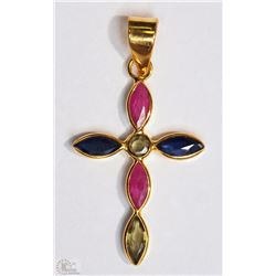 #8-18K GOLD FANCY COLOR SAPPHIRE PENDANT