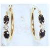 Image 1 : #12-9K GOLD SAPPHIRE & DIAMOND EARRINGS