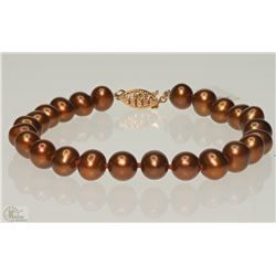 #17-14K GOLD CLASP PEARL BRACELET