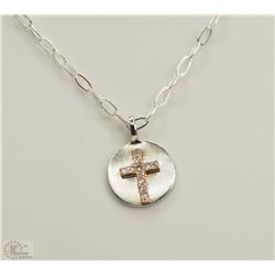 #18-STERLING SILVER & 10K ROSE GOLD DIAMOND