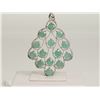 Image 2 : #19-STERLING SILVER EMERALD PENDANT