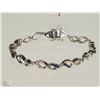 Image 1 : #24-STERLING SILVER BLUE & WHITE DIAMOND BRACELET