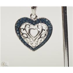#25-STERLING SILVER BLUE DIAMOND PENDANT